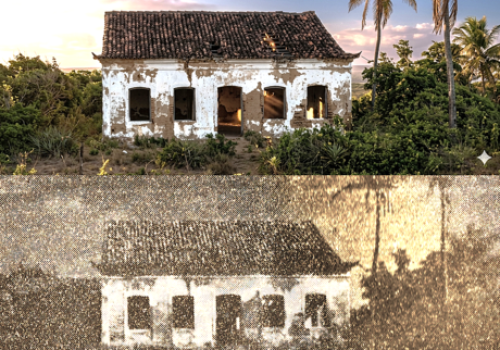 Situação do Casarão dos Guarapes e a visão do local em relação ao Rio Potengi, na foto de Canindé Soares – Fonte – https://canindesoares.com/macaiba-casarao-dos-guararapes-tombado-e-abandonado